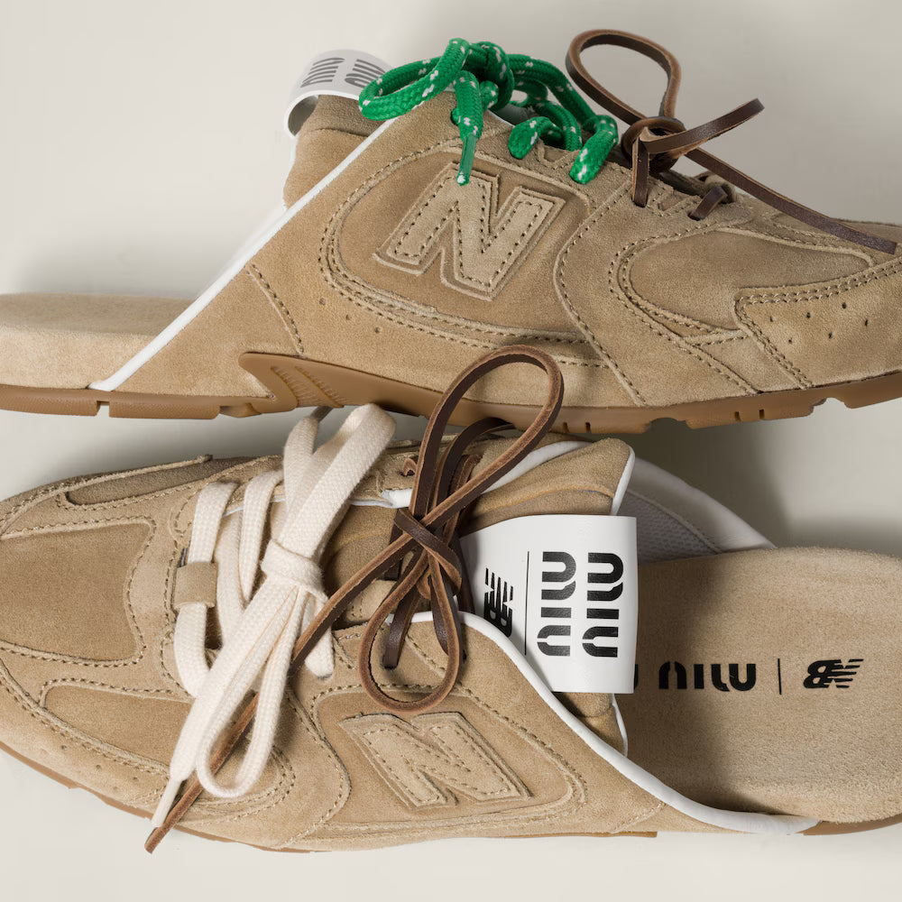 530 SL Mules – Bleached Suede & Gum Sole Ecru Edition