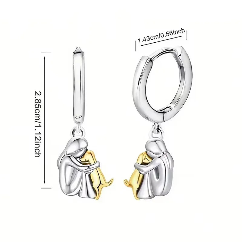 Ginny™ - Boucles d’Oreilles Icône Chien (Fermoir Rond)