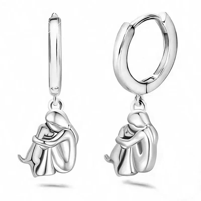 Ginny™ - Boucles d’Oreilles Icône Chien (Fermoir Rond)